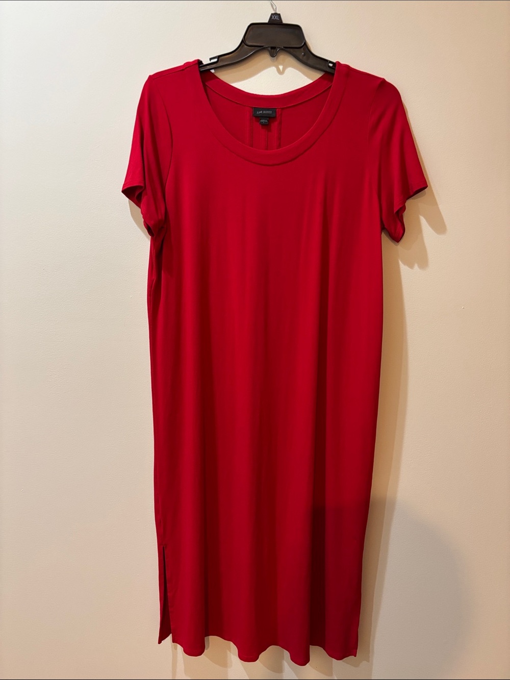 J. Jill Red Short-Sleeve Maxi Dress